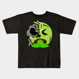 Vomiting Zombie Emoji Kids T-Shirt